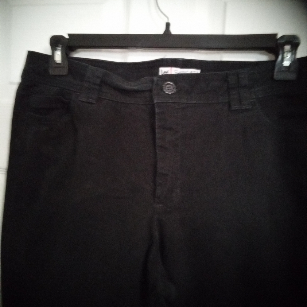 Lee Plus Size 16 Classic Fit Straight Leg Black Chino Style Pant Business Casual